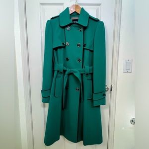 Principles Turquoise Double Breasted Trench Coat